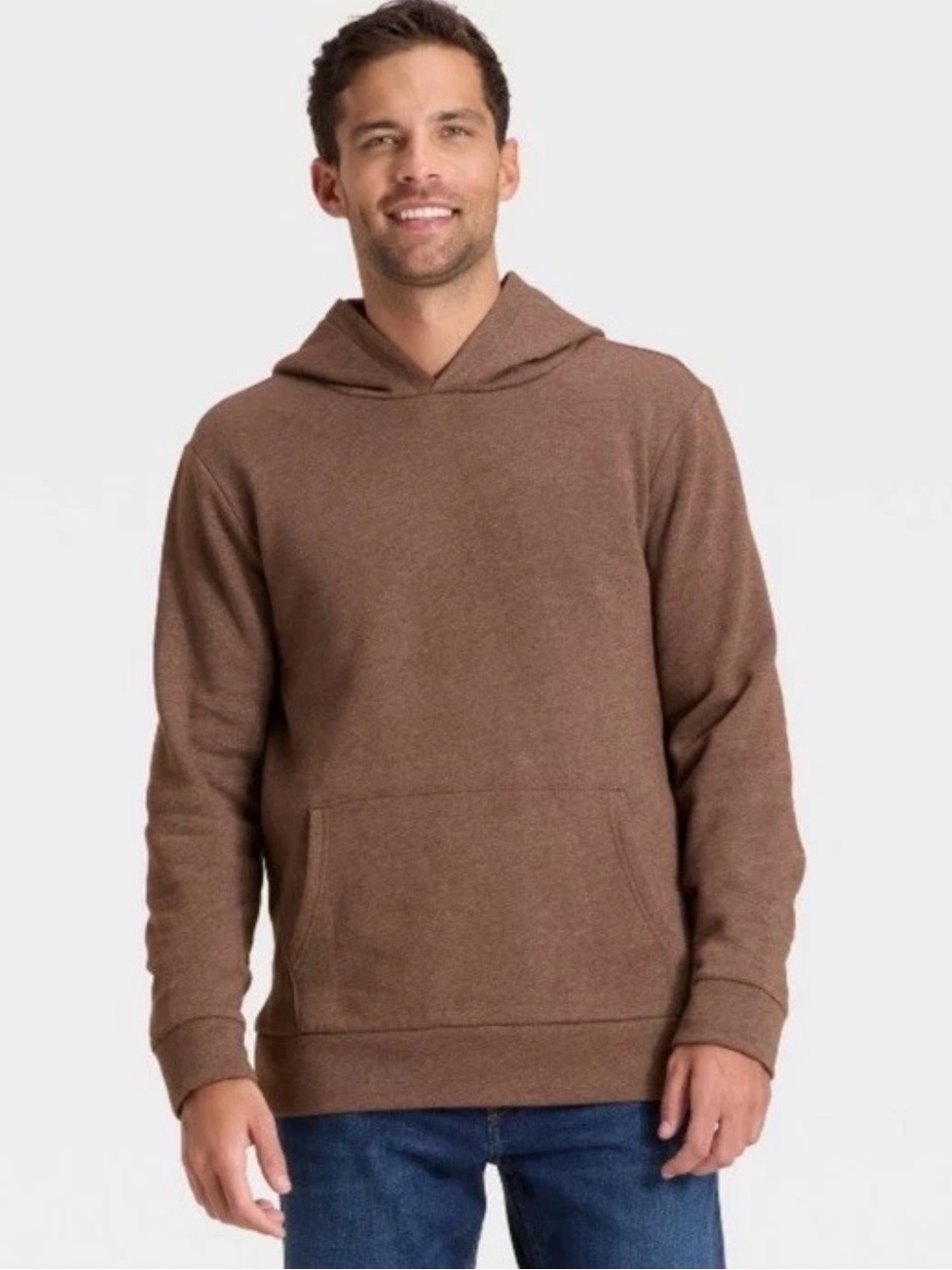 Goodfellow & Co Every Wear Fleece Hooded Sweatshirt Brown XL